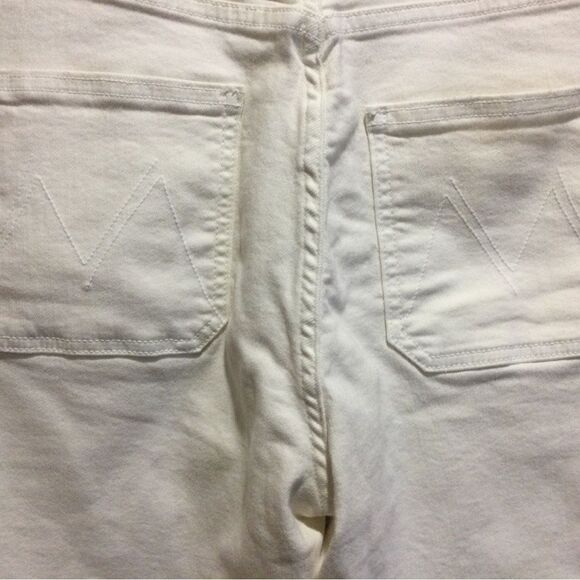 MOTHER The Wrapper Patch Springy Cotton  Blend High-Rise Straight Jeans - Picture 6 of 12